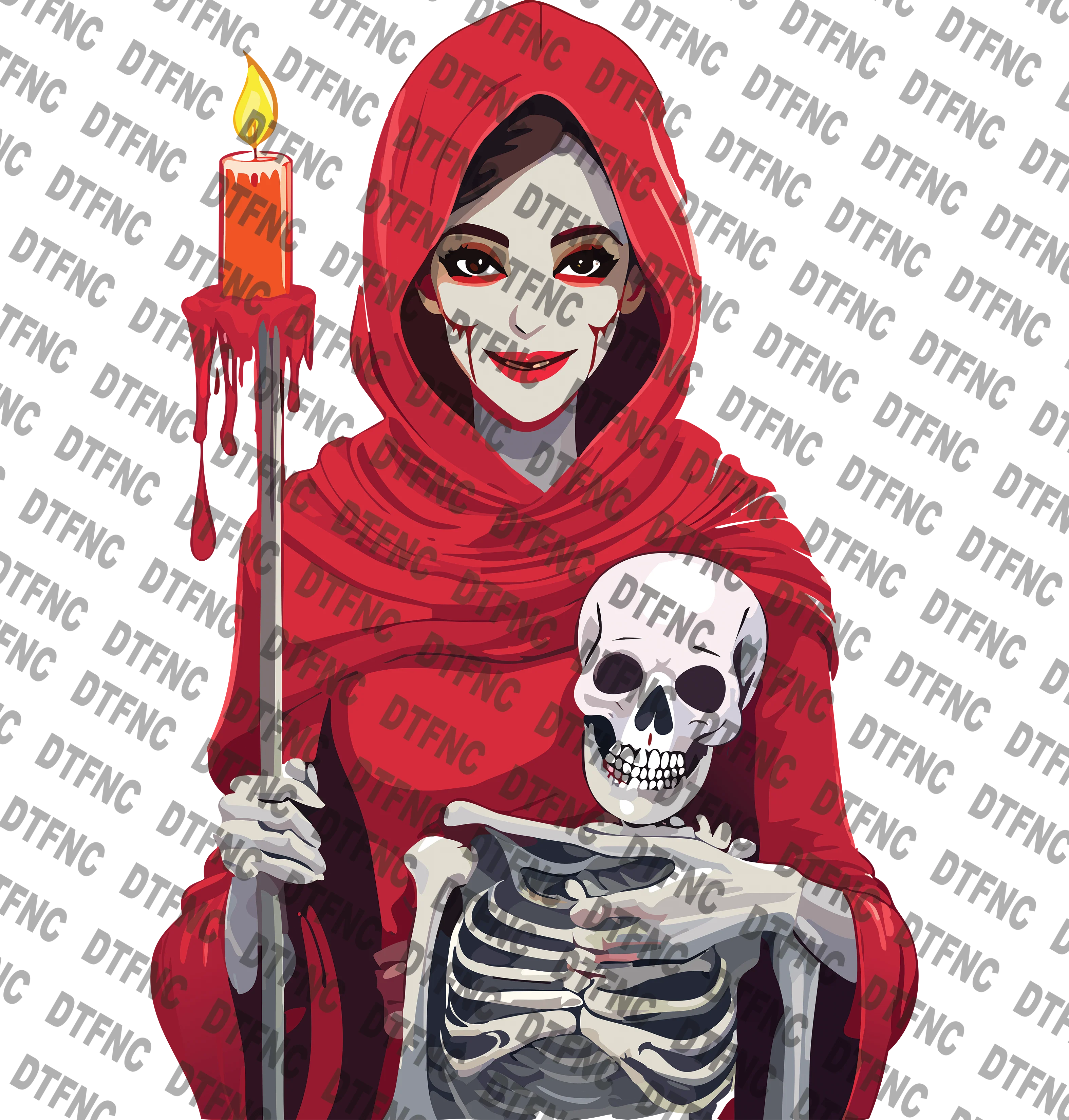 Halloween - Red Riding Skeleton